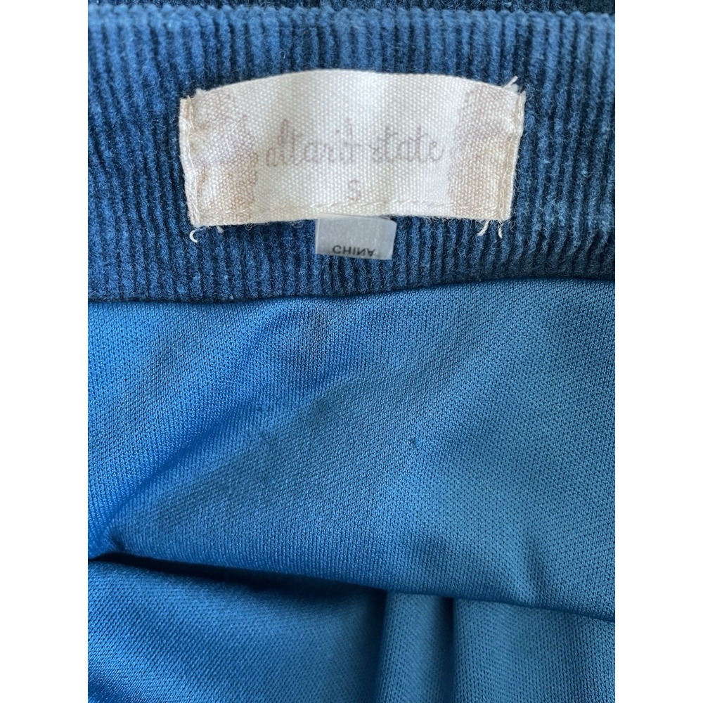 Alter'd State Size Small Blue Courderoy Mini Skirt Scalloped Dark Academia Boho - Picture 7 of 7